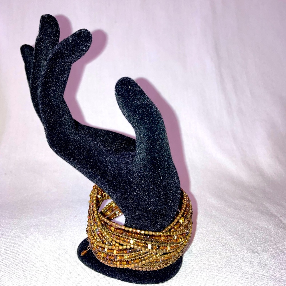 Brown Jewel-tone Wrap Bracelet